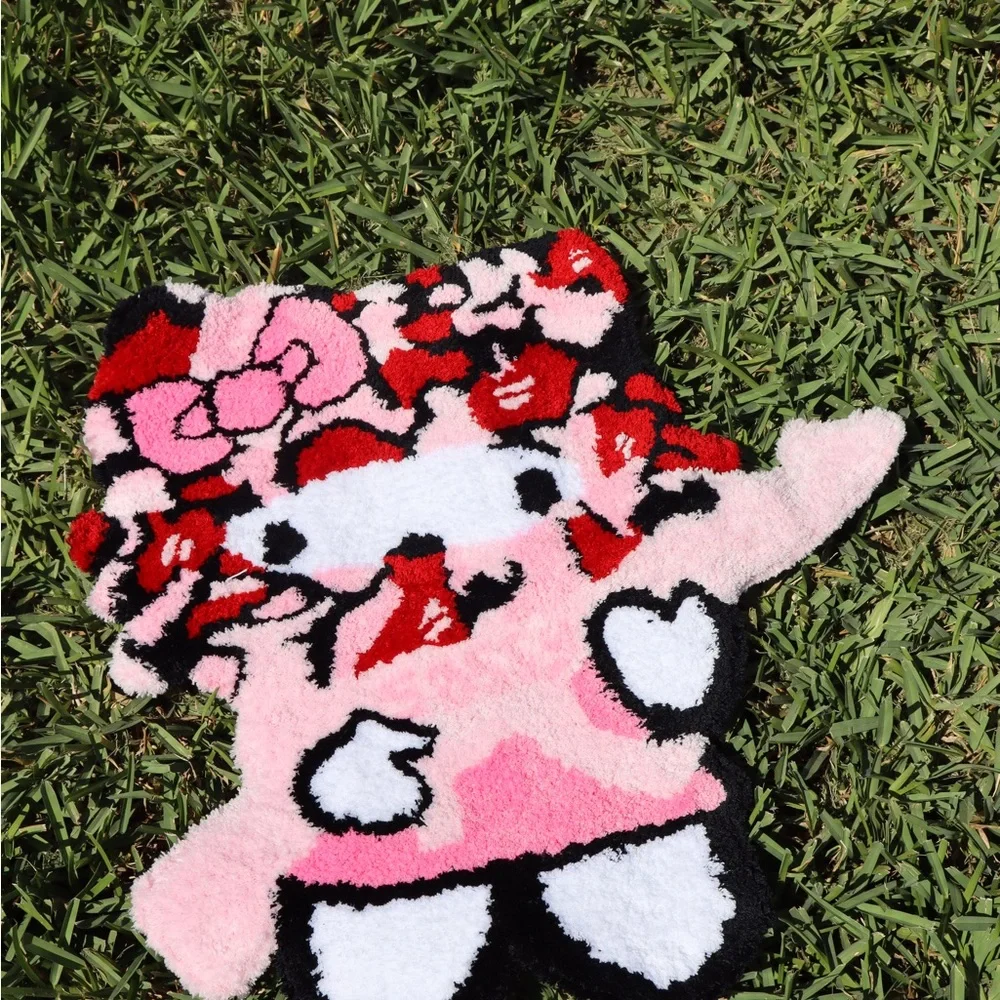 Pink and Red Heart-Shaped Knitted Accessories